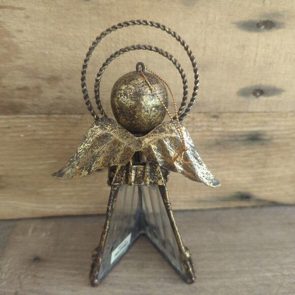 Vintage Glass and Metal Angel Candle Cover / Christmas Tree Ornament - Picture 7 of 10